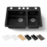 Riverby® 33" undermount double-bowl workstation kitchen sink
