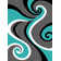 Tapis abstrait turquoise / gris Mccampbell