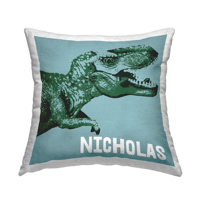 Coussin d'extérieur à imprimé abstrait Abstract T-Rex Dinosaur par Daphne Polselli, Oui