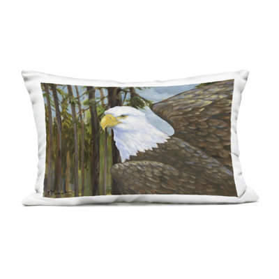 Woodland Eagle's View Design by Paul Brent Outdoor Printed Pillow