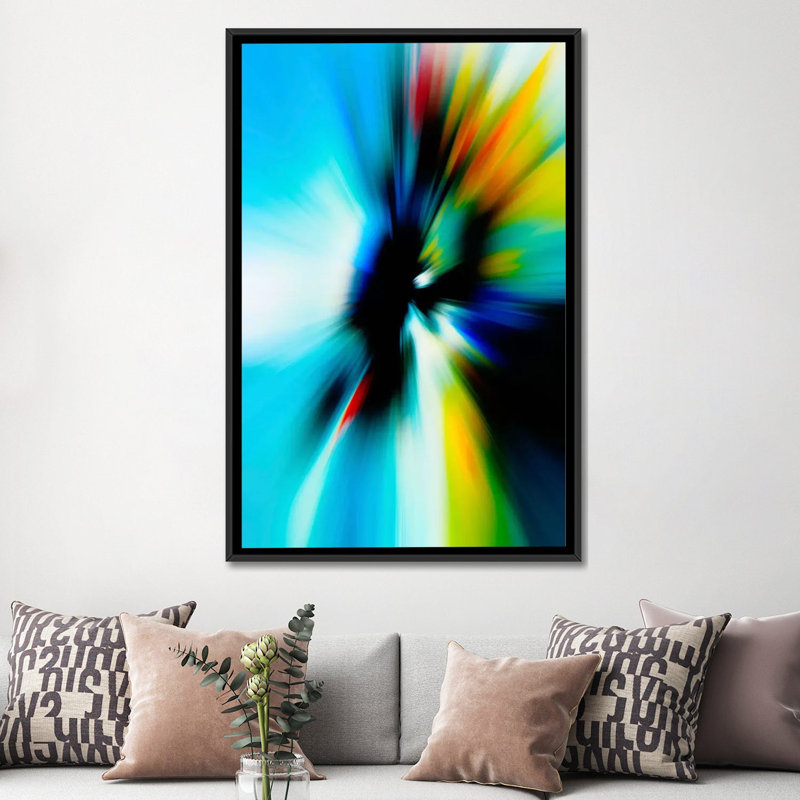 « rage », impression sur toile, H 26 po x l 18 po x P 1,5 po, Toile avec cadre noir, Pas de tapis