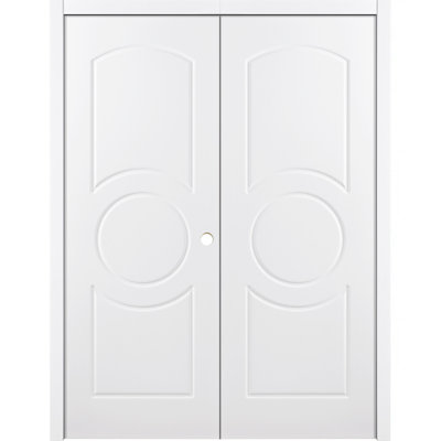 Ovalo Pre-Hung White Laminated Traditional Interior Double Door