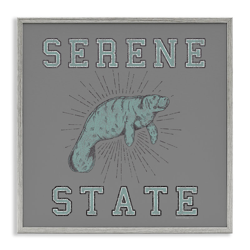 Estampe numérique Serene State Manatee par Spirit Animals / Life Is High, Estampe numérique Farmhouse, H 17 po x l 17 po
