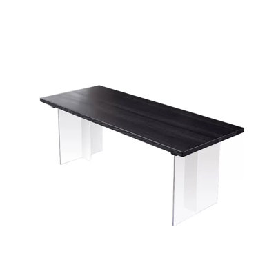 Ash Rectangular Solid Wood Top Dining Table