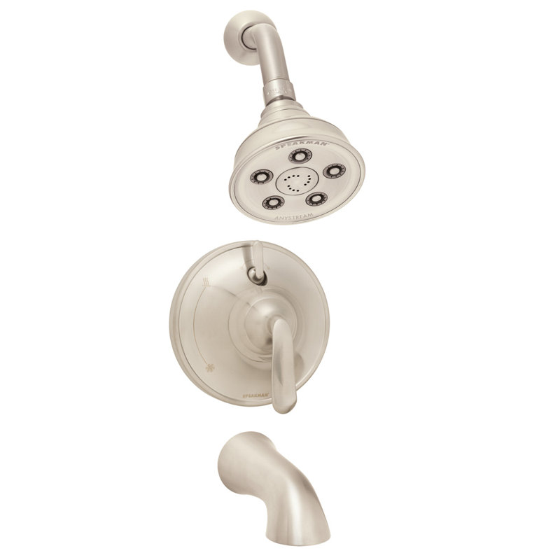 Caspian Temperature Control Tub and Shower Faucet, Brushed Nickel