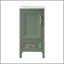 Meuble-lavabo sur pied vert simple entièrement assemblé de 18 po avec plateau en céramique à 3 trous