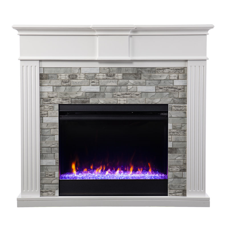 Eseli Darby Home Co 41.75 " W White Electric Fireplace with BTU 4778