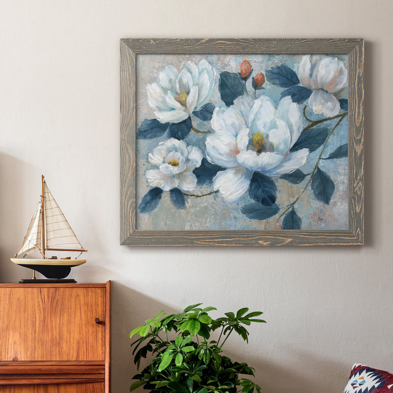 «Spring Bloom II», peinture sur toile encadrée, H 20 po x l 17 po x P 1,5 po, Gris