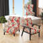 Fauteuil de chambre rembourré de style tropical délicat avec motif tropical délicat et motif de feuilles tropicales