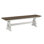 Banc de salle à manger de 68 po avec siège en bois, blanc rustique et chêne français Isamu