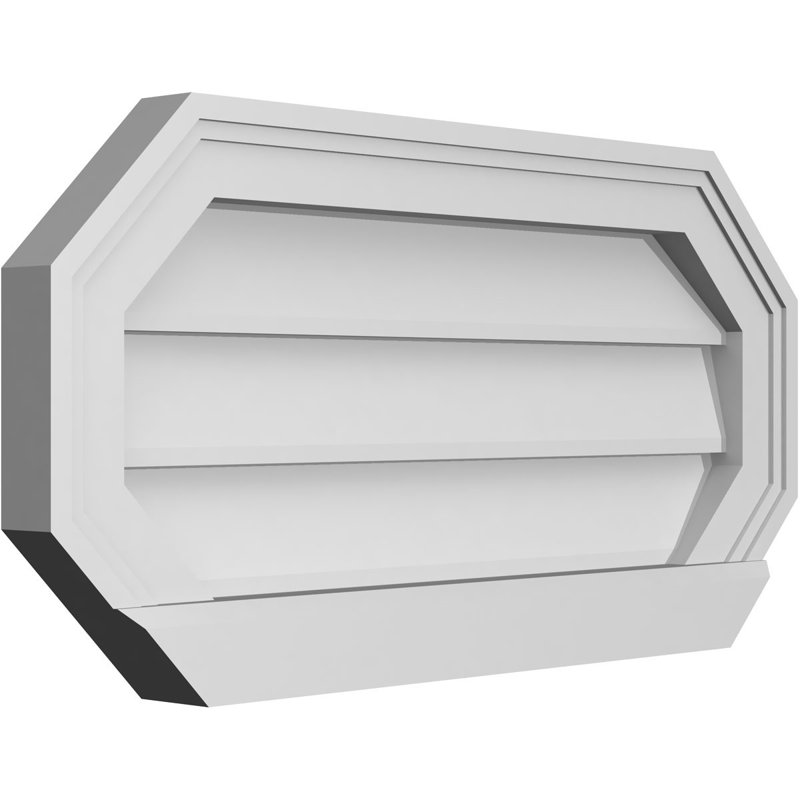 Évent horizontal gondole allongé en surface octogonal Signature, H 12 po x l 24 po x P 2 po
