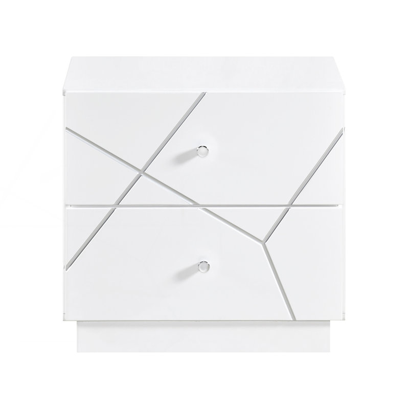 Glamorous Geometric Design 2-Drawers Nightstand