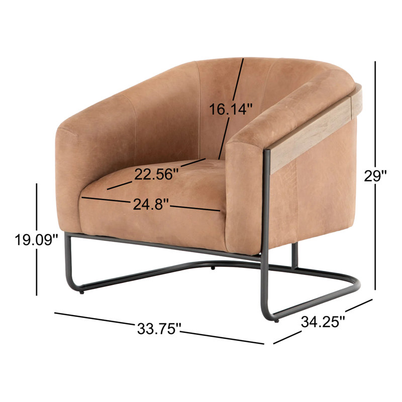 Etta Chair-Winchester Beige, Winchester Beige Genuine Leather
