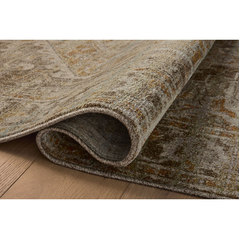 Tapis brun Magnolia Home par Joanna Gaines x Loloi Mona, Rectangle 7 pi 6 po x 10 pi