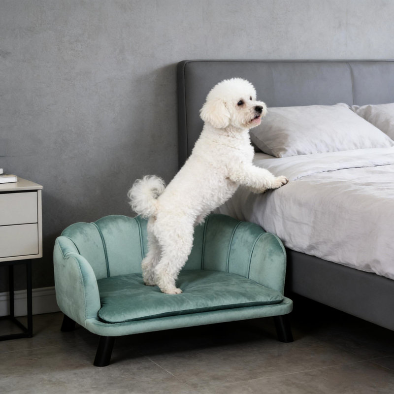 Spacious  Pet Bed,Pearl Design Pet Sofa, Green