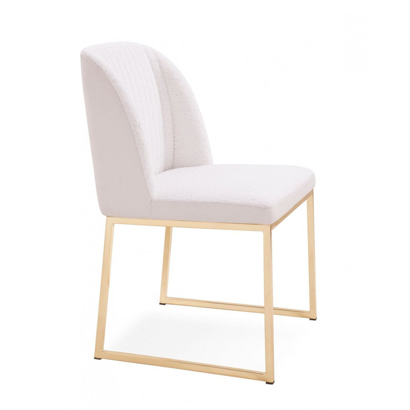 Chaises de salle à manger en tissu blanc