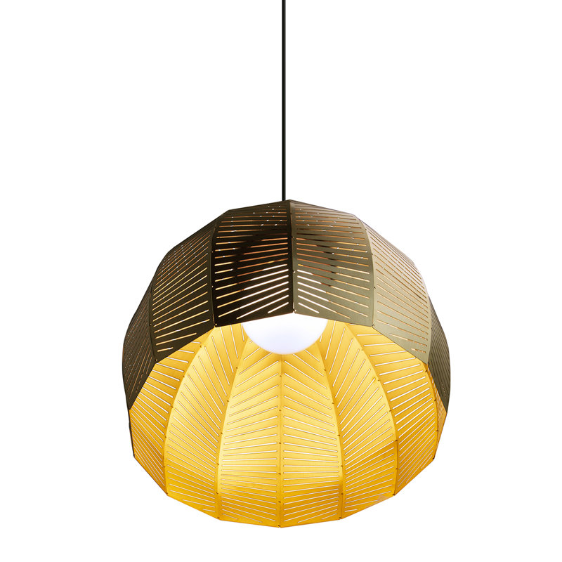 Amicus 1 - Light Pendant, 10.25" H x 12" W x 12" D, Dark Stained Walnut Finish, 2700K - Warm White LED