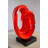 Creative Red MultiFace Statue on Base Signed by Leonardo Bruno 14" x 12" x 19"H