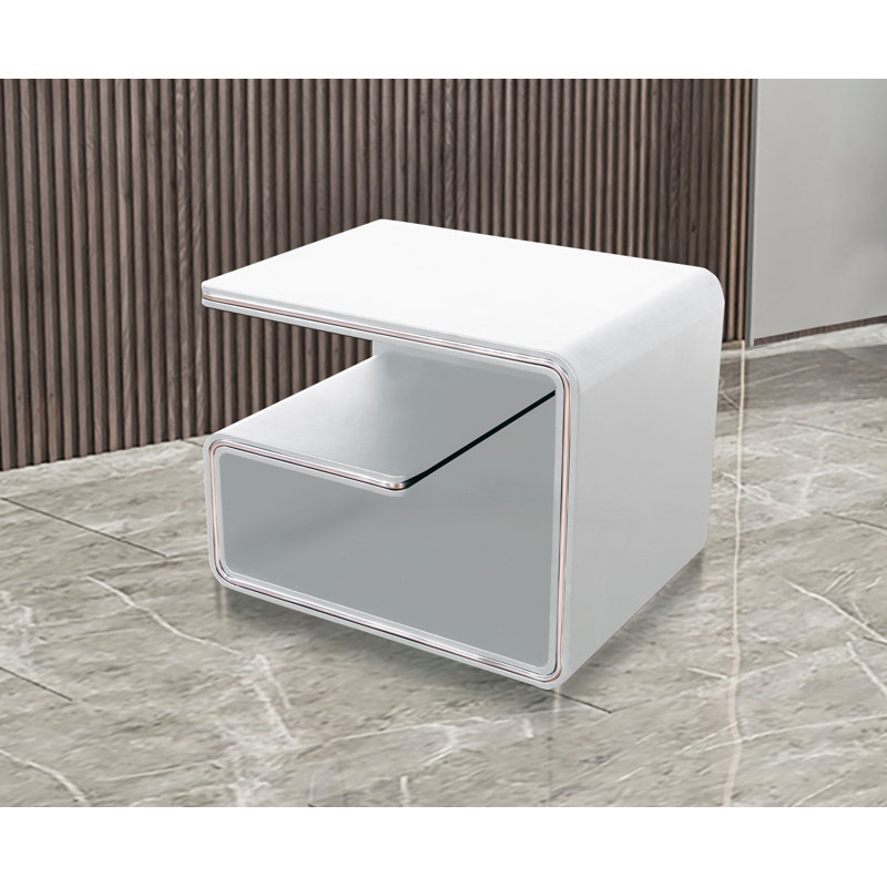 Table de chevet Greatime Great PN288BK-R, noir, Blanc