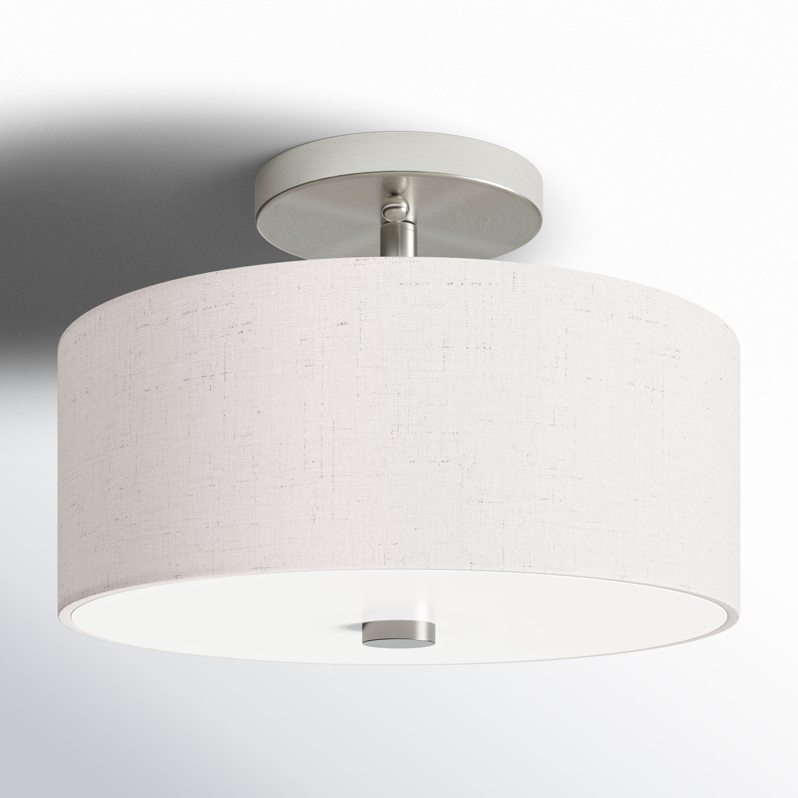 Flaire 3-Light Semi Flush Mount, Brushed Nickel, 7.5" H x 13" W x 13" D