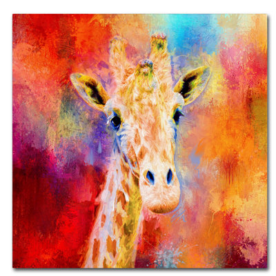 Vidur 'Jazzy Giraffe' Print on Wrapped Canvas
