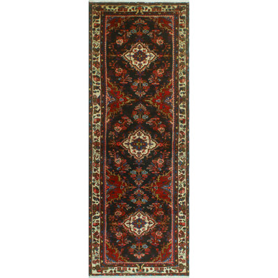 Mehnaaz One-of-a-Kind 3'4" X 10'3" 1980s Runner Wool Area Rug Ivory