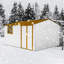 Abri de jardin en métal 12 pi x 10 pi blanc et jaune avec fenêtre