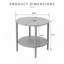 Table basse d'extérieur ronde moderne, accent de patio à 2 niveaux avec tablette en corde tissée à la main et structure en métal durable