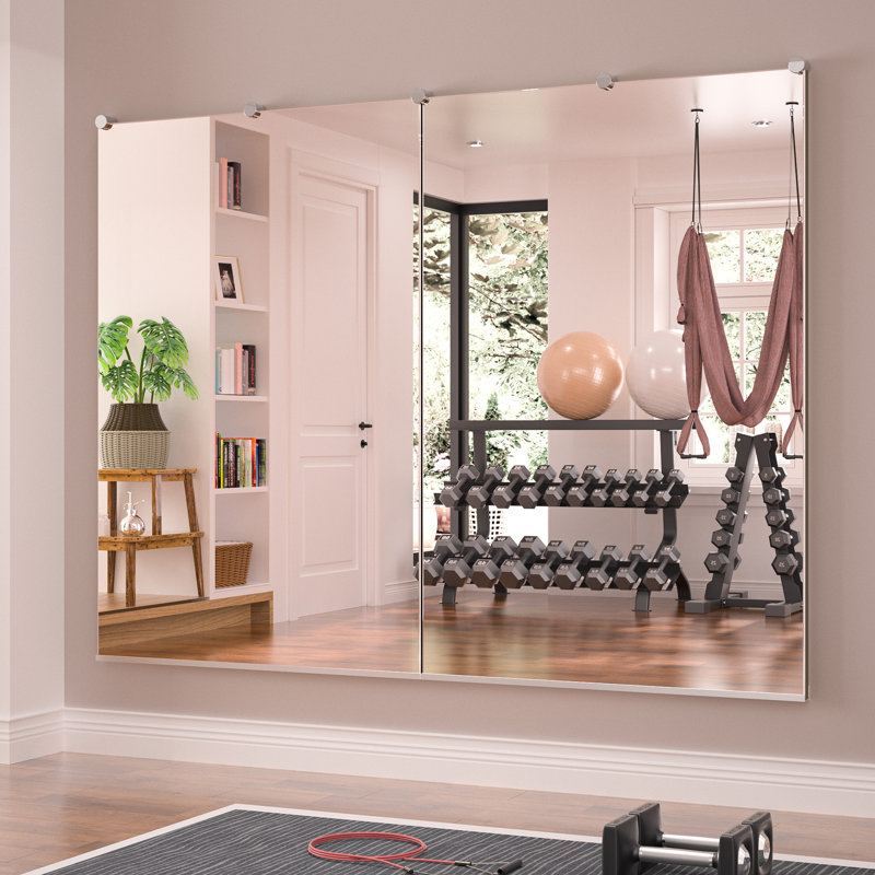 Refat Frameless Tempered Glass Full Length Mirror (Set of 2), 48" x 32"