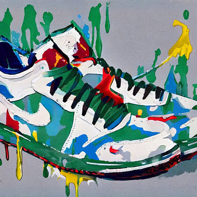 «Air Jordan 16» par Stephen Chambers, impression sur toile tendue, L 30 po x H 30 po