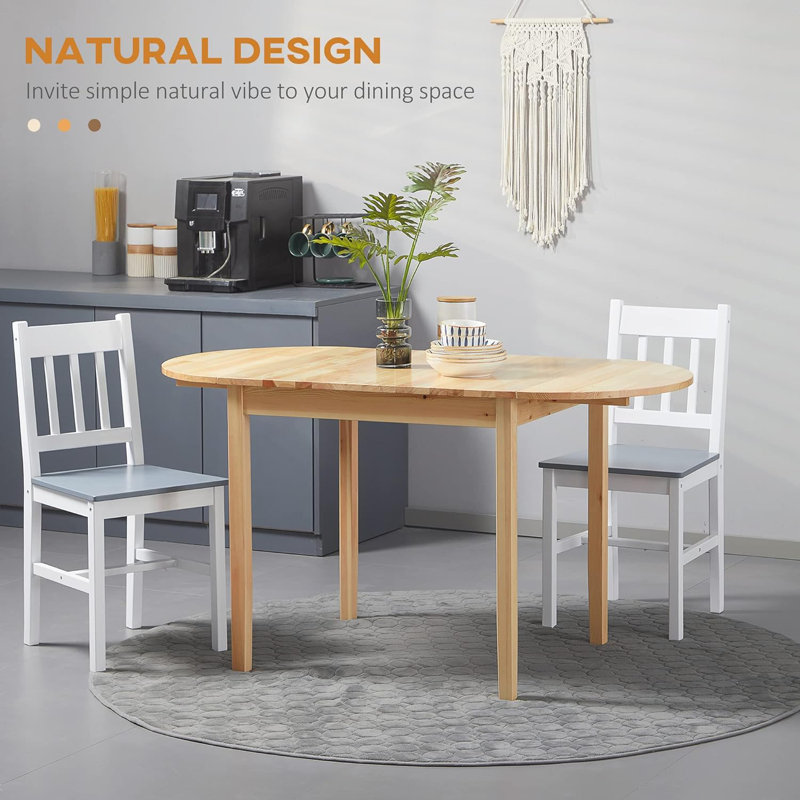 2 Person 27.5'' L x 29.5'' H Solid Wood Dining Table, Natural