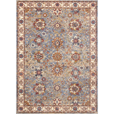 Tapis bleu d'inspiration persane Isabell
