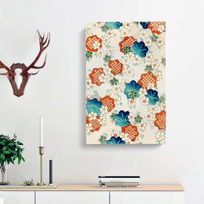 Floral Design by Watanabe Seitei - Wrapped Canvas Painting