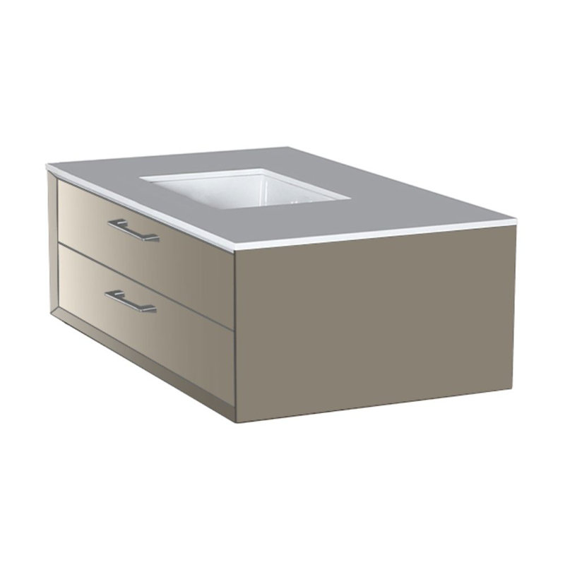 Gemelli 35.75'' W Single Bathroom Vanity Base, Gloss Taupe