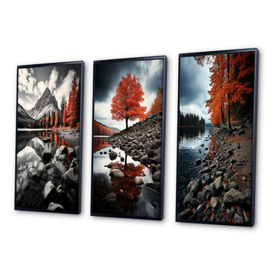 «Canada Beautiful Landscape Black», 3 pièces