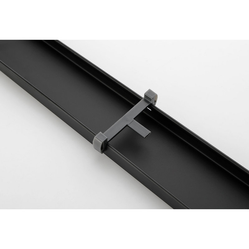 28 Inches Linear Shower Drain, Included Hair Strainer And Leveling Feet, Matte Black