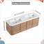 Meuble-lavabo flottant moderne 60 po avec lavabo en résine blanche et portes à fermeture douce, imitation chêne