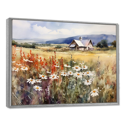 «Green Green Meadow At The Farm I», impressions sur toile florales