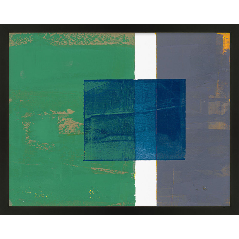 Bold In Blue 1 by Andrea Stokes, 24" H x 30" W x 1.38" D, Black Framed