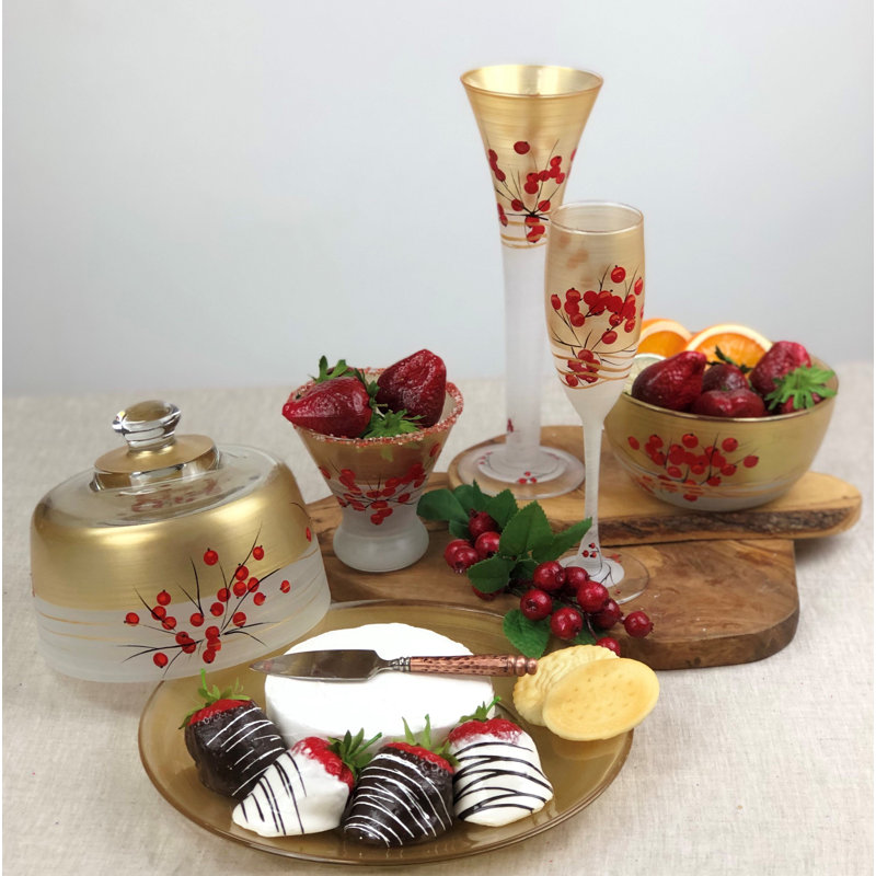 Berries 'n Branches 8.5 oz Glass Flute