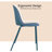 Annunziata Dining Chairs - Modern Stackable Plastic Chairs with Chrome Metal Legs & Solid Back - Set of 4 Kitchen & Dining Room Chairs, Blue-323394011