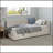Modern Style Twin Size L Shape Corner Bed, Linen Upholstered  Daybed  With Two Storage Drawers-1629554166