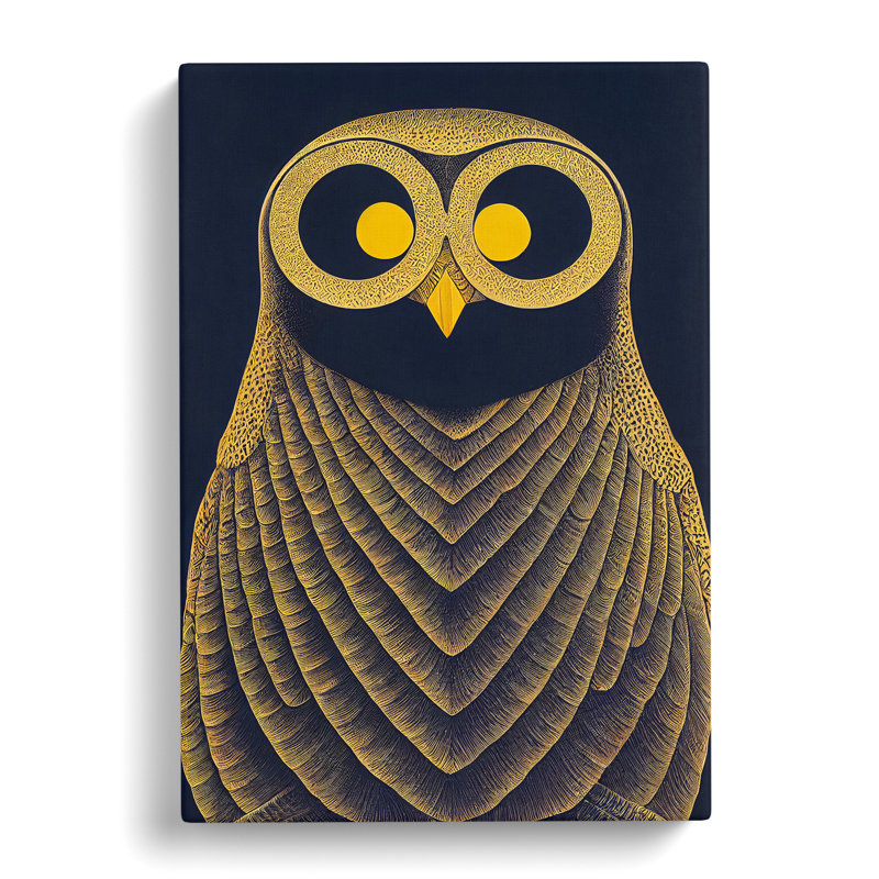 Antique Owl Art No.4 - Wrapped Canvas, 76cm H x 50cm W x 3cm D