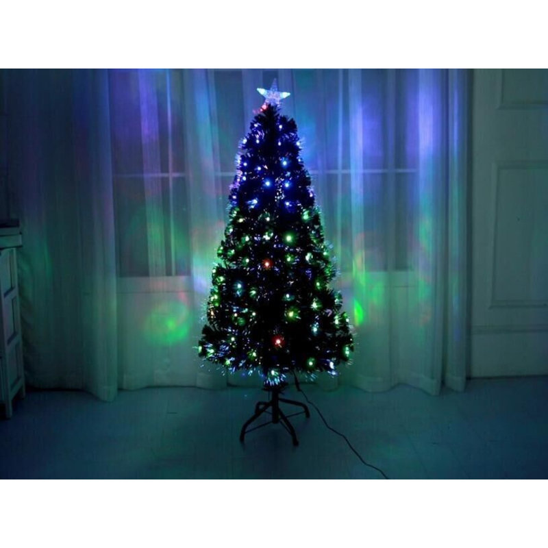 Lighted Artificial Pine Christmas Tree, 6'