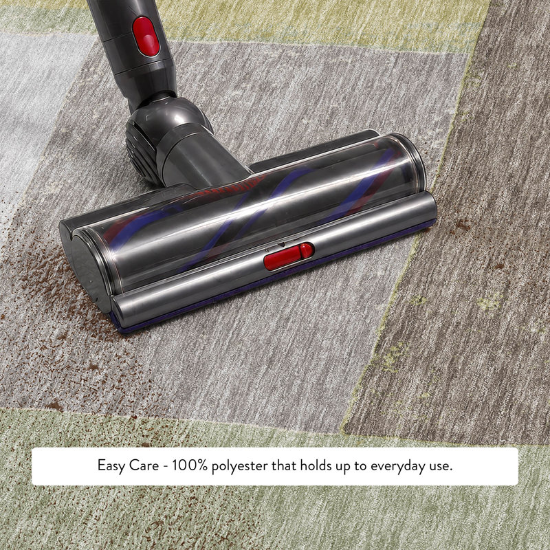 Tapis moderne lavable à la machine Premium, Olive, 1 pi 8 po x 2 pi 6 po