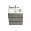 Meuble-lavabo avec rangement - Gris, silencieux et élégant. Meuble moderne gris spacieux et ergonomique.