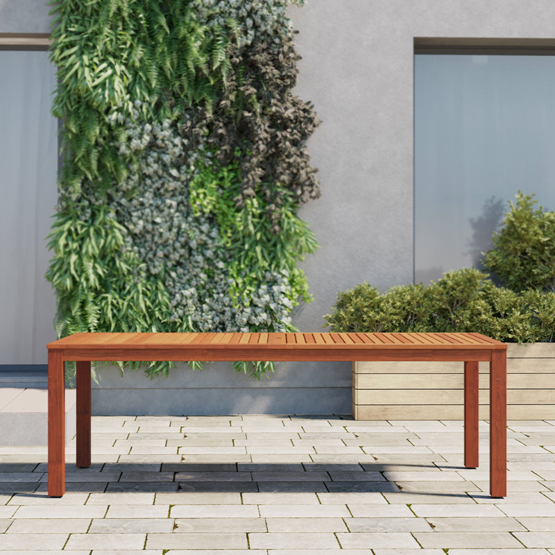 Audranna Rectangular Eucalyptus Outdoor Dining Table