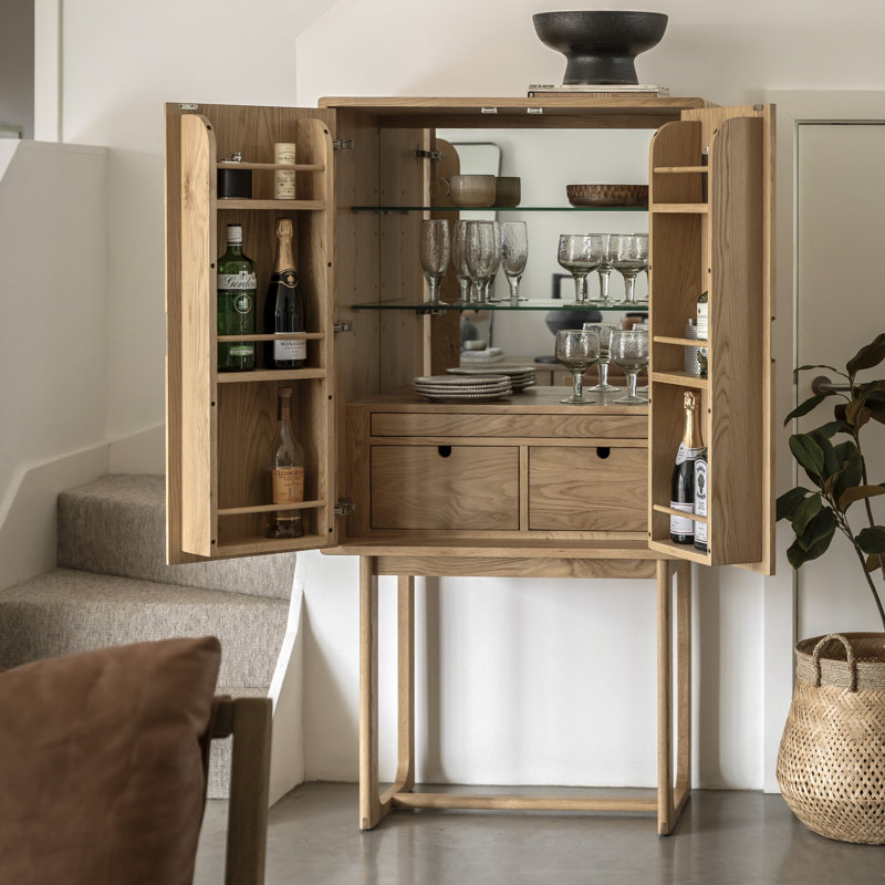 Navarius 45cm Bar Cabinet, Natural