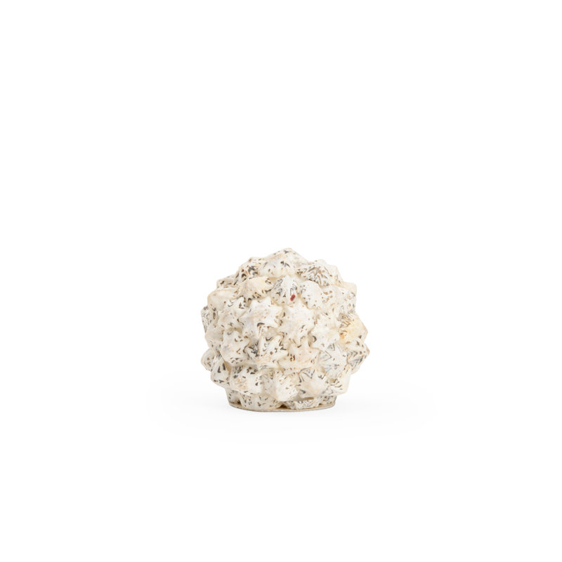 Shell Ball Sculpture, 3.3" H x 3.5" W x 3.5" D