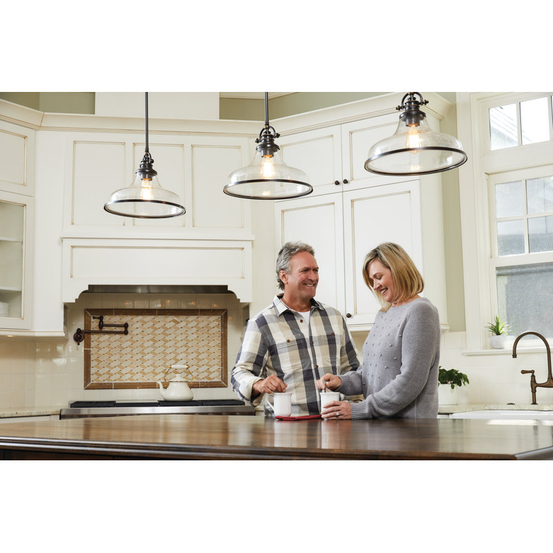 Luminaire suspendu en forme de dôme à une lumière Maybery, Bronze palladien, H 11,5 po x l 13,5 po x P 13,5 po